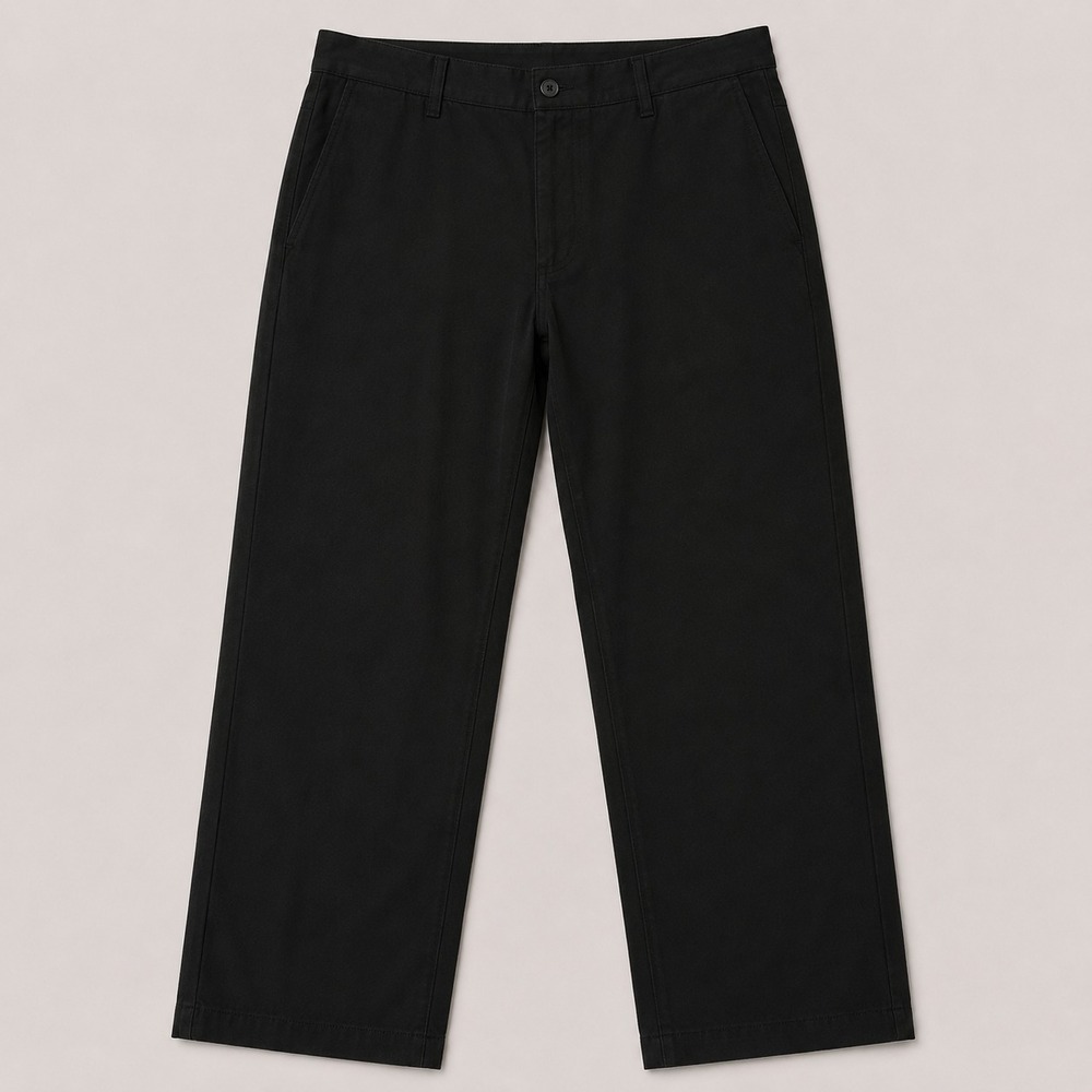 Lee Mens Black Dress Pants 40x32 Flat Front Straight Career Casual Slacks